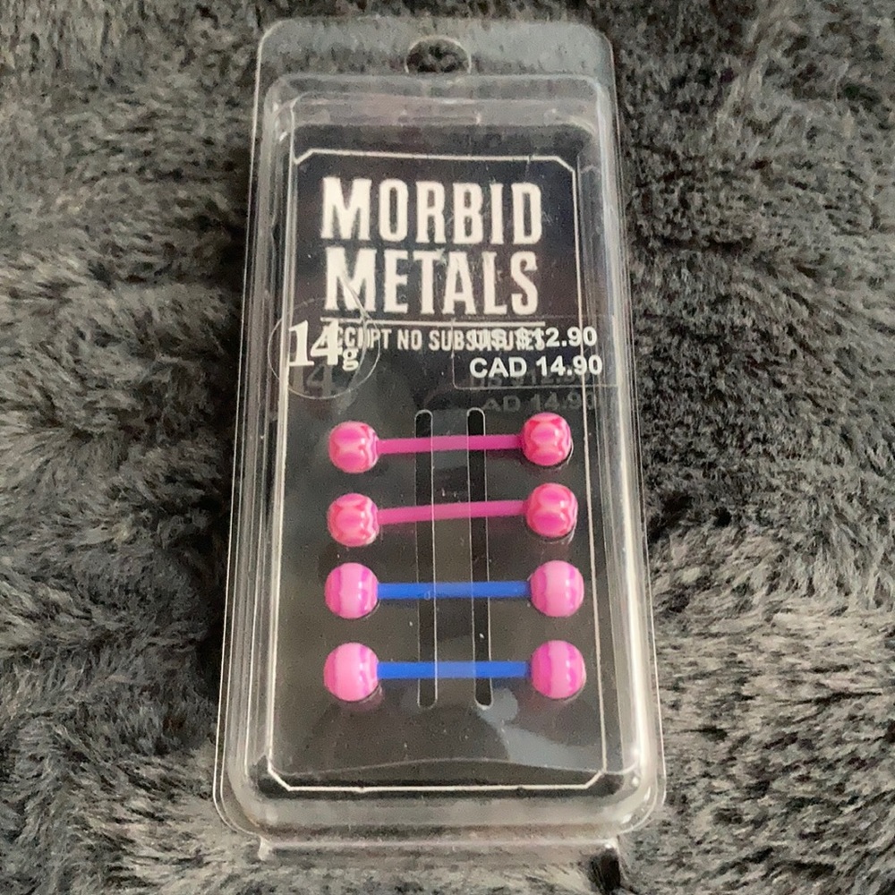 Morbid metals 14g assorted pink barbells! NWT💕